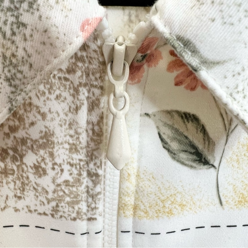 Vintage Alfred Dunner cream floral bomber jacket 16P - Picture 8 of 14